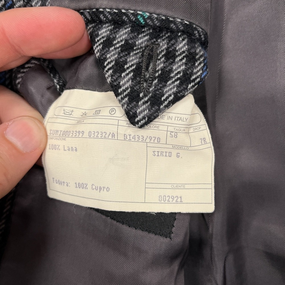Isaia Napoli Sport Coat Mens 48L US 58L EU Plaid Surgeon Cuff Sirio G. Blazer - Picture 15 of 15